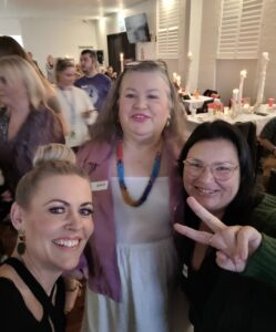 Maria, Amanda and Mel, enjoying a dance at dating with disabilities.